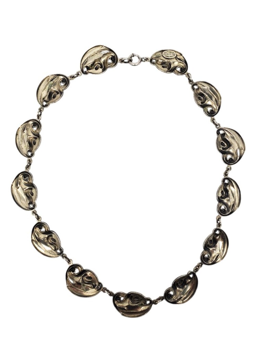Danecraft Sterling Silver Floral Lily Link Necklace #24471